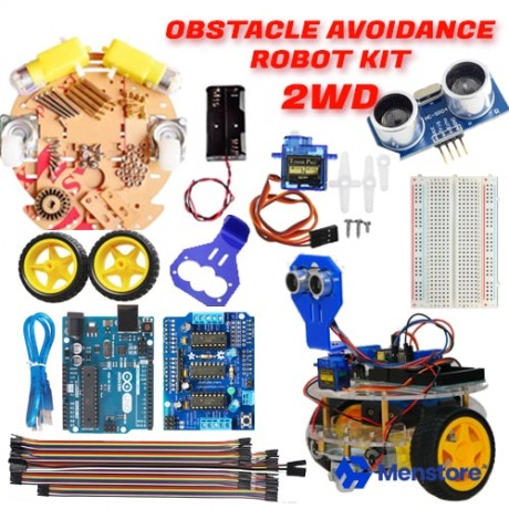 Obstacle Avoidance 2WD Round Double-Deck Smart Robot Car Kit - Pack B