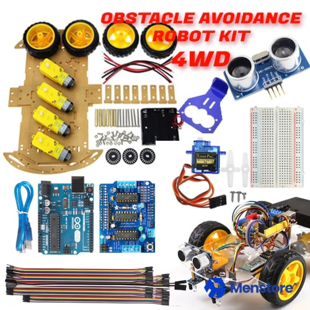 Obstacle Avoidance 4WD Smart Robot Car Kit - Pack A