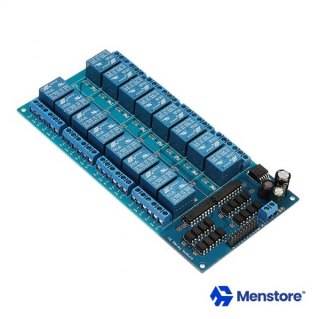 16 Channel Relay Module with Opto-Isolator Protection 12V DC