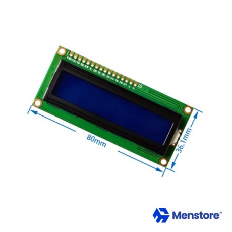 LCD 16x02 Display Interactive Interface Single-Chip Blue