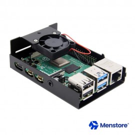 Raspberry Pi 4 Black Metal Enclosure Box with Cooling Fan